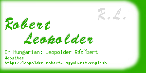 robert leopolder business card